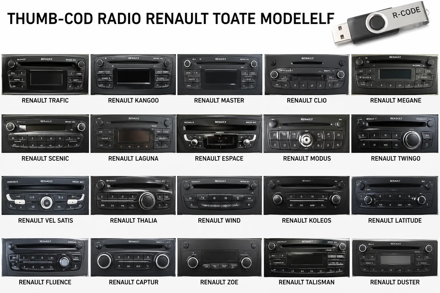 Cod radio modele Renault