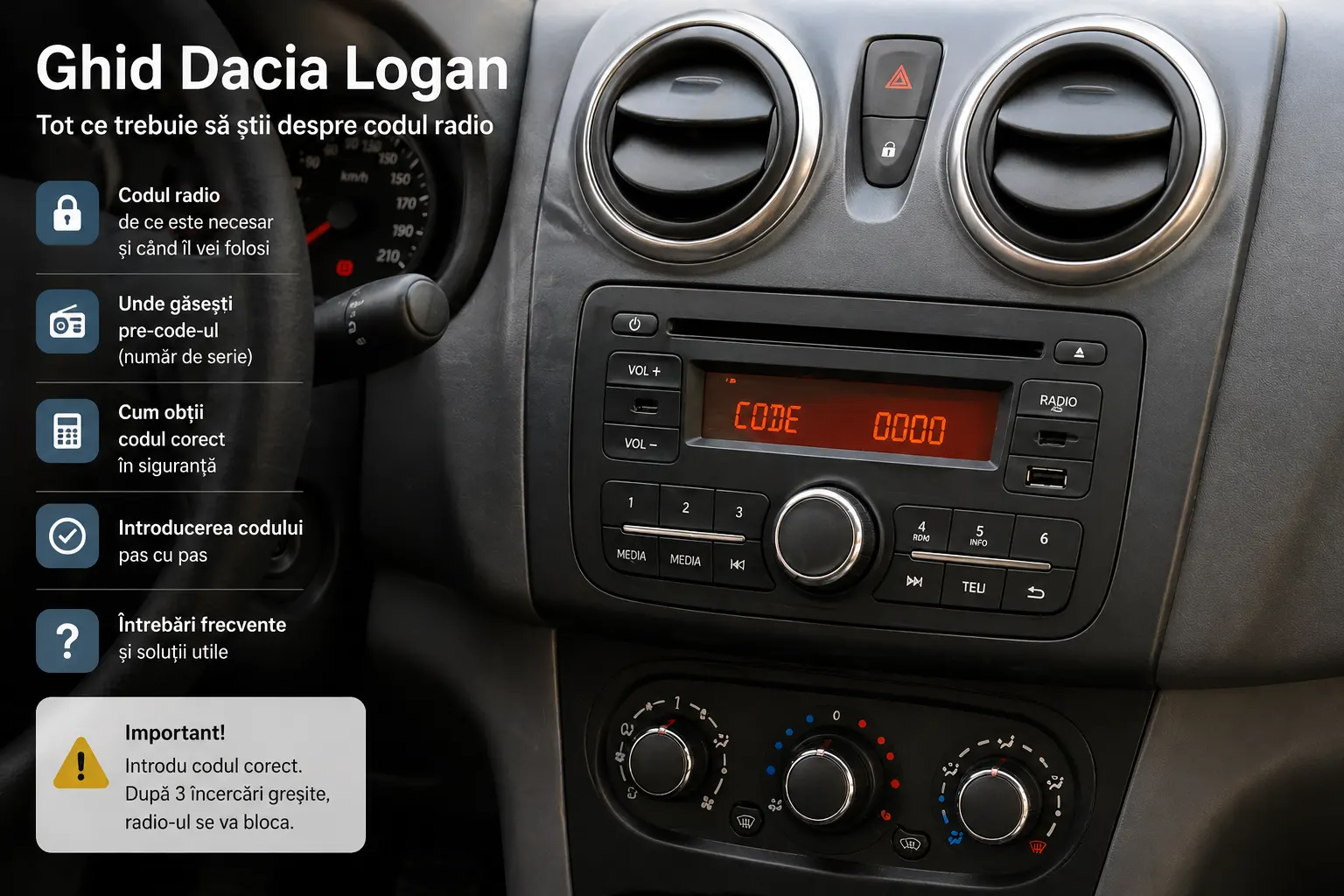 Útmutató Casetofon/Rádió Dacia Logan